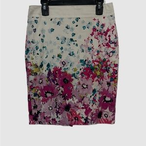 Colorful Floral Skirt with Slit
